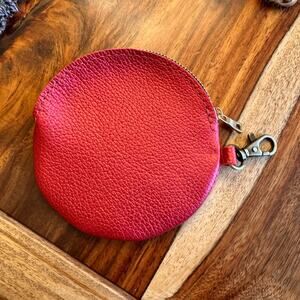 Portland Leather REBA RED Gordita Pouch Metallic Red Purse Organizer NEW
